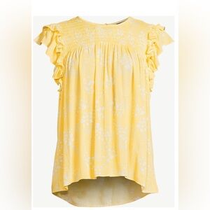 Scoop Flutter Sleeveless Pullover Crew Neck Top M